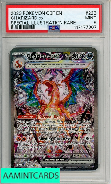2023 POKEMON OBF EN-OBSIDIAN FLAMES CHARIZARD EX #223 SIR PSA 9 MINT 117177807