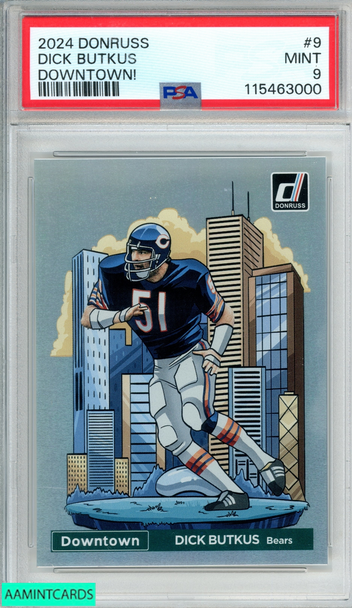 2024 PANINI DONRUSS DOWNTOWN! DICK BUTKUS #9 CHICAGO BEARS HOF PSA 9 MINT 115463000