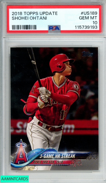 2018 TOPPS UPDATE SHOHEI OHTANI #US189 ROOKIE RC LOS ANGELES ANGELS PSA 10 115739193