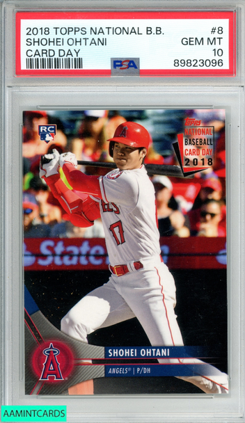 2018 TOPPS NATIONAL BASEBALL CARD DAY SHOHEI OHTANI #8 ROOKIE RC PSA 10 GEM MT 89823096