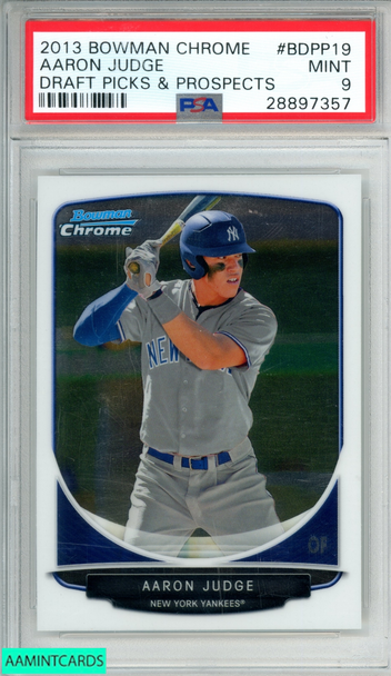 2013 BOWMAN CHROME DRAFT PICKS AND PROSPECTS AARON JUDGE #BDPP19 1ST RC PSA 9 28897357