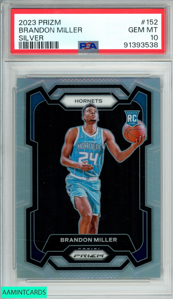 2023 PANINI PRIZM BRANDON MILLER #152 SILVER PRIZM ROOKIE RC PSA 10 GEM MT 91393538