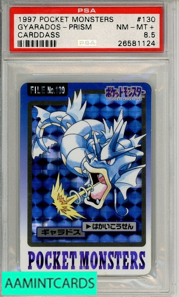 1997 POCKET MONSTERS CARDDASS GYARADOS-PRISM #130 CARDDASS PSA 8.5 26581124