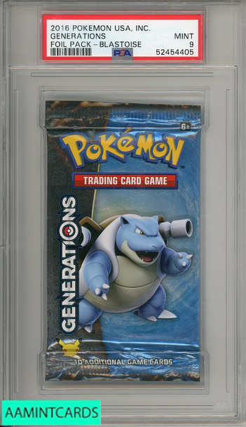2016 POKEMON USA  INC GENERATIONS FOIL PACK BLASTOISE PSA 9 MINT 52454405