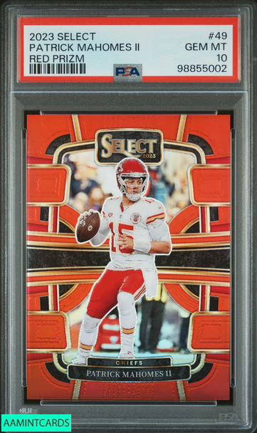 2023 PANINI SELECT PATRICK MAHOMES II #49 RED PRIZM 24 OF 99 PSA 10 GEM MT 98855002