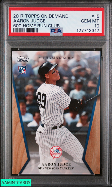 2017 TOPPS ON DEMAND 600 HOME RUN CLUB AARON JUDGE #15 ROOKIE RC PSA 10 GEM MT 127713317