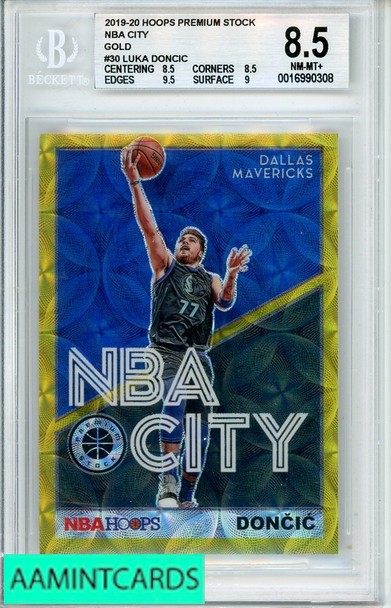 2019-20 HOOPS PREMIUM STOCK NBA CITY GOLD LUKA DONCIC #30 BGS 8.5 0016990308