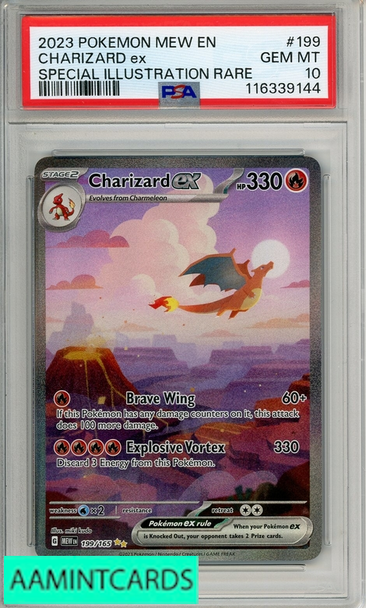 2023 POKEMON MEW EN-151 CHARIZARD EX #199 SPECIAL ILLUSTRATION RARE PSA 10 116339144