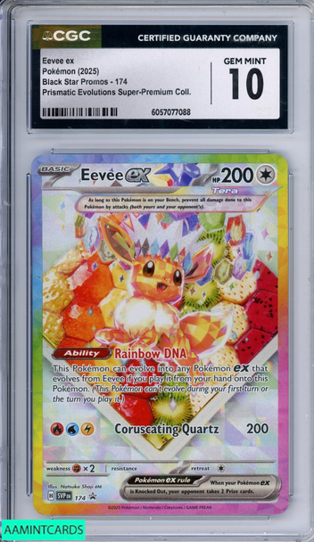 2025 POKEMON BLACK STAR PROMO EEVEE EX #174 PRISMATIC EVOLUTIONS SPC CGC 10 6057077088