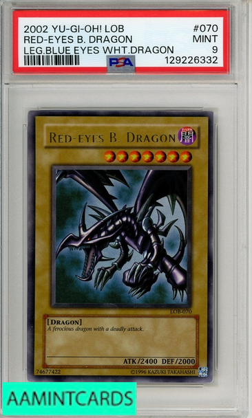 2002 YU-GI-OH! LOB WHITE DRAGON RED-EYES B DRAGON #070 LEG BL EY WHT DRG PSA 9 129226332
