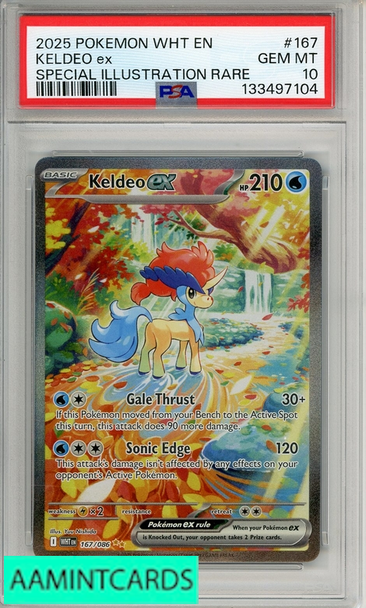 2025 POKEMON WHT EN-WHITE FLARE KELDEO EX #167 SPECIAL ILLUSTRATION RARE PSA 10 133497104
