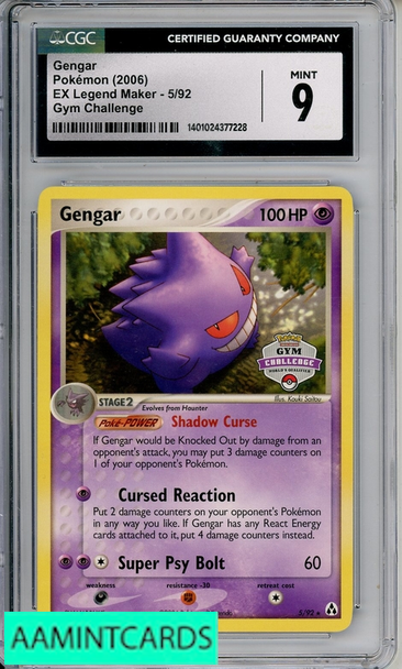 2006 POKEMON EX LEGEND MAKER GYM CHALLENGE GENGAR #5 CGC 9 1401024377228