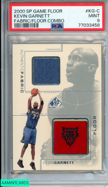 2000 SP GAME FLOOR KEVIN GARNETT #KG-C FABRIC FLOOR COMBO PSA 9 MINT 77033458