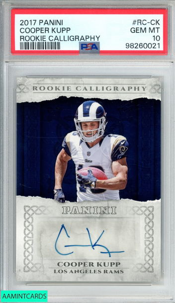 2017 PANINI ROOKIE CALLIGRAPHY AUTOGRAPH COOPER KUPP #RC-CK RC PSA 10 GEM MT 98260021