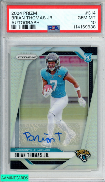 2024 PANINI PRIZM BRIAN THOMAS JR #314 AUTOGRAPH ROOKIE RC PSA 10 GEM MT 114169938