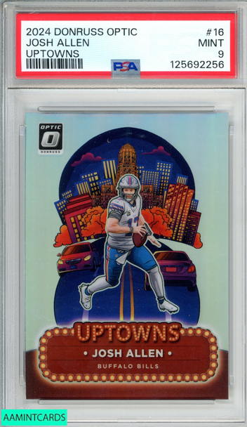 2024 PANINI DONRUSS OPTIC UPTOWNS JOSH ALLEN #16 BUFFALO BILLS PSA 9 MINT 125692256
