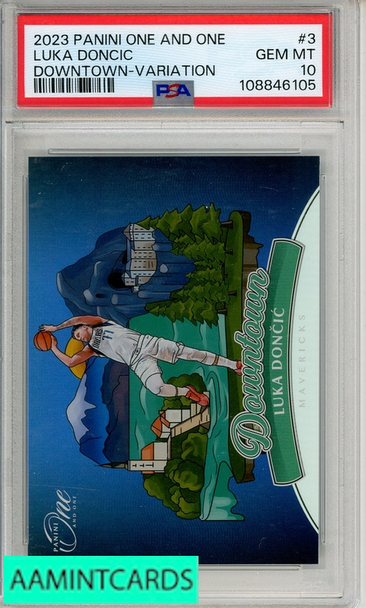2023 PANINI ONE AND ONE DOWNTOWN LUKA DONCIC #3 VARIATION PSA 10 GEM MT 108846105