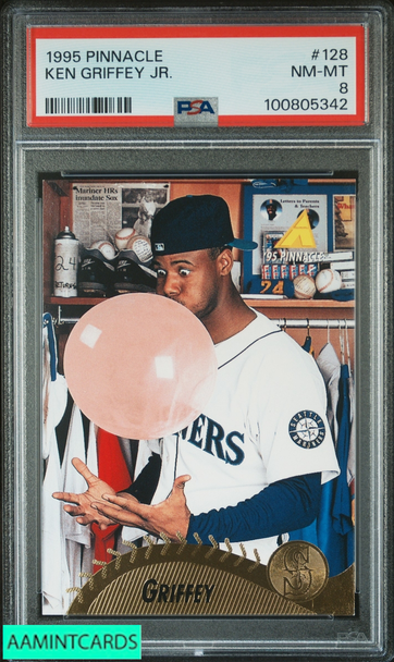 1995 PINNACLE KEN GRIFFEY JR #128 SEATTLE MARINERS HOF PSA 8 NM-MT 100805342