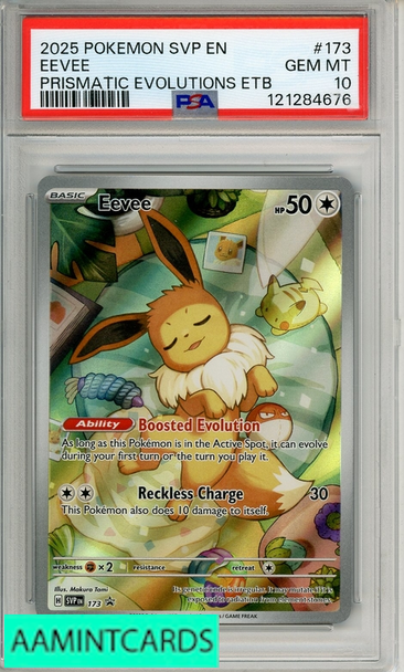 2025 POKEMON SVP EN-SV BSP EEVEE #173 PRISMATIC EVOLUTIONS ETB PSA 10 GEM MT 121284676