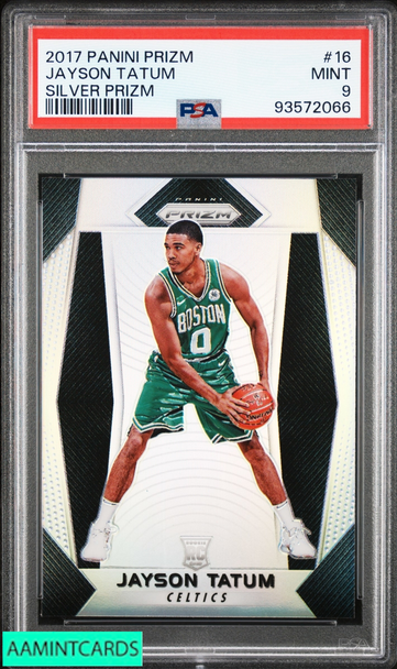 2017 PANINI PRIZM JAYSON TATUM #16 SILVER PRIZM ROOKIE RC CELTICS PSA 9 MINT 93572066