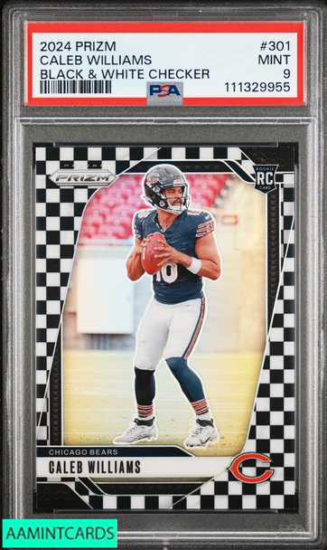 2024 PANINI PRIZM CALEB WILLIAMS #301 BLACK AND WHITE CHECKER ROOKIE RC PSA 9 111329955