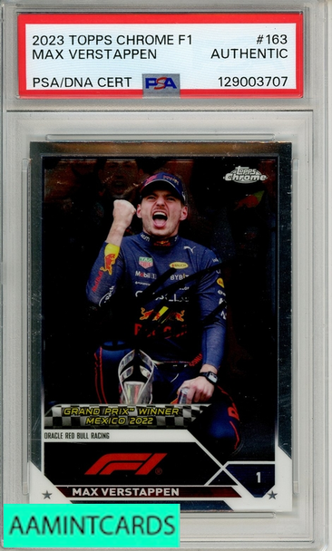 2023 TOPPS CHROME FORMULA 1 MAX VERSTAPPEN #163 PSA  AUTO AUTHENTIC 129003707