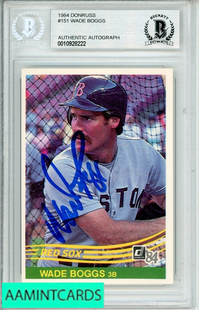 1984 DONRUSS WADE BOGGS #151 BGS AUTO AUTHENTIC 0010928222