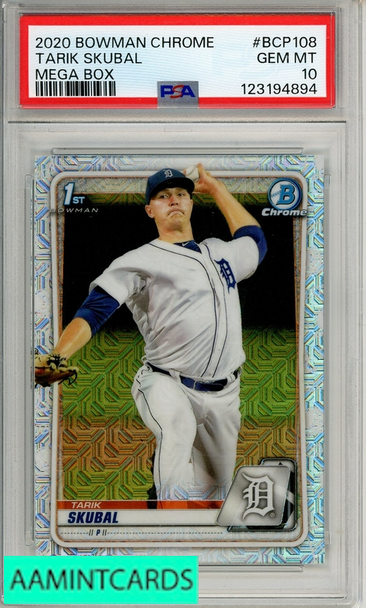 2020 BOWMAN CHROME MEGA BOX TARIK SKUBAL #BCP108 MEGA BOX PSA 10 GEM MT 123194894