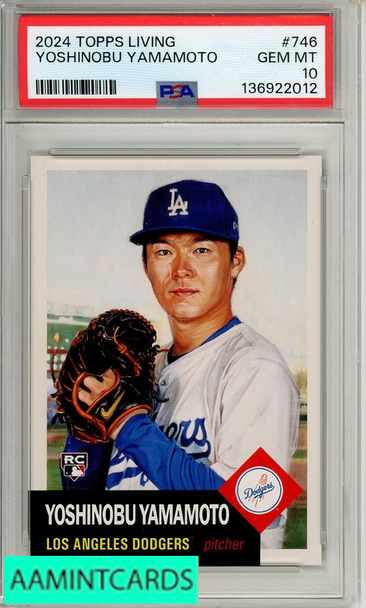 2024 TOPPS LIVING YOSHINOBU YAMAMOTO #746 PSA 10 GEM MT  RC 136922012