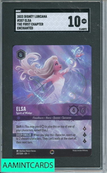 2023 DISNEY LORCANA THE FIRST CHAPTER ELSA #207 SGC 10 5168892