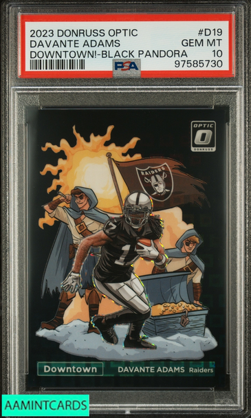 2023 DONRUSS OPTIC DOWNTOWN! DAVANTE ADAMS #D19 BLACK PANDORA 24 OF 25 PSA 10 97585730