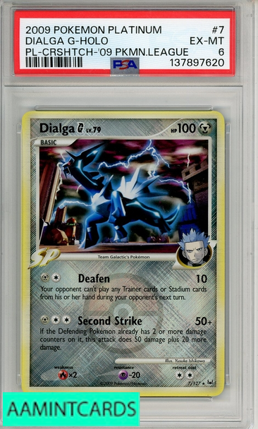 2009 POKEMON PLATINUM DIALGA G-HOLO #7 PL-CRSHTCH- 09 PKMN LEAGUE PSA 6 EX-MT 137897620