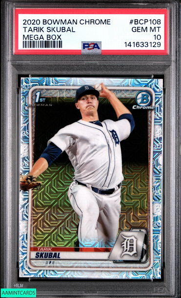 2020 BOWMAN CHROME MEGA BOX TARIK SKUBAL #BCP108 1ST RC TIGERS PSA 10 GEM MT 141633129