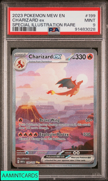 2023 POKEMON MEW EN 151 CHARIZARD EX #199 SPECIAL ILLUSTRATION RARE PSA 9 MINT 91483028