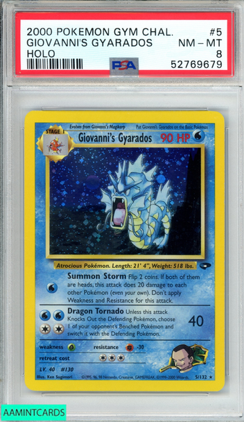 2000 POKEMON GYM CHALLENGE GIOVANNIS GYARADOS #5 HOLO PSA 8 NM-MT 52769679