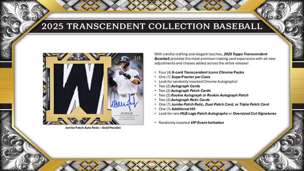 2025 Topps Transcendent Collection Baseball Hobby Case - PRESALE