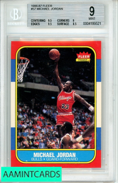 1986 FLEER MICHAEL JORDAN #57 BGS 9 MINT RC ROOKIE 0004199521