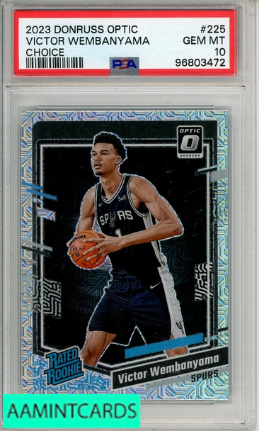 2023 PANINI DONRUSS OPTIC VICTOR WEMBANYAMA #225 CHOICE PSA 10 GEM MT RC 96803472