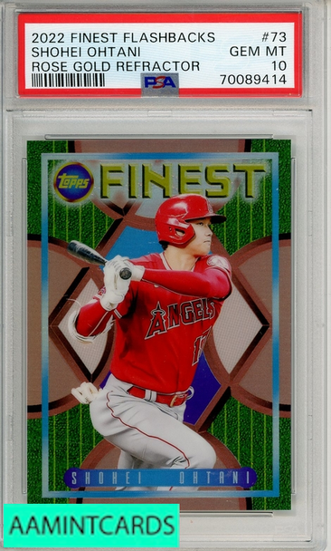 2022 TOPPS FINEST FLASHBACKS SHOHEI OHTANI #73 ROSE GOLD REF 13 OF 15 PSA 10 70089414
