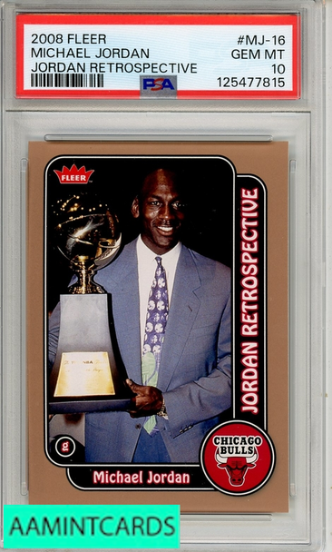 2008 FLEER JORDAN RETROSPECTIVE MICHAEL JORDAN #MJ-16 PSA 10 GEM MT 125477815