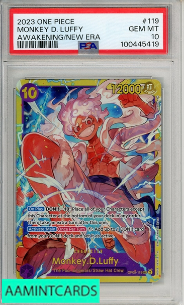 2023 ONE PIECE OP05-AWAKENING OF THE NEW ERA MONKEY D  LUFFY #119 PSA 10 100445419