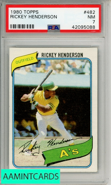 1980 TOPPS RICKEY HENDERSON #482 PSA 7 NM  RC 42095088
