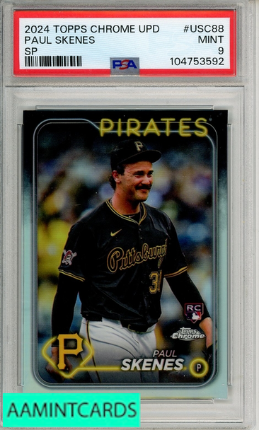 2024 TOPPS CHROME UPDATE PAUL SKENES #USC88 SP PSA 9 MINT RC 104753592