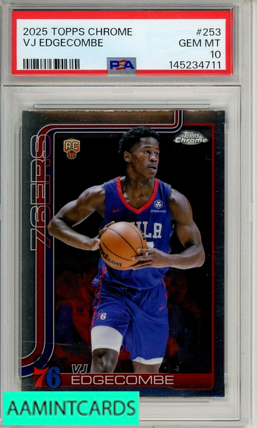 2025 TOPPS CHROME VJ EDGECOMBE #253 PSA 10 GEM MT  RC 145234711
