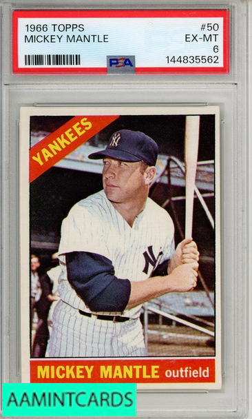1966 TOPPS MICKEY MANTLE #50 PSA 6 EX-MT 144835562