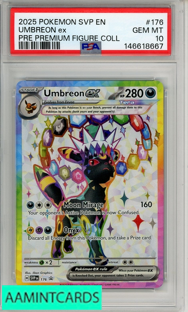 2025 POKEMON SVP EN-SV BSP UMBREON EX #176 PRE PREMIUM FIGURE COLL PSA 10 146618667