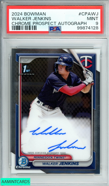 2024 BOWMAN WALKER JENKINS #CPAWJ CHROME PROSP AUTO RC PSA 9 MINT 99874128