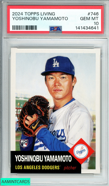 2024 TOPPS LIVING YOSHINOBU YAMAMOTO #746 ROOKIE PSA 10 GEM MT 141434641