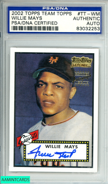 2002 TOPPS TEAM TOPPS LEGENDS REPRINT AUTOGRAPH TT-WM WILLIE MAYS: SIGNER WILLIE 83032253
