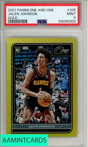 2021 PANINI ONE AND ONE JALEN JOHNSON #106 GOLD PSA 9 MINT RC 93045900